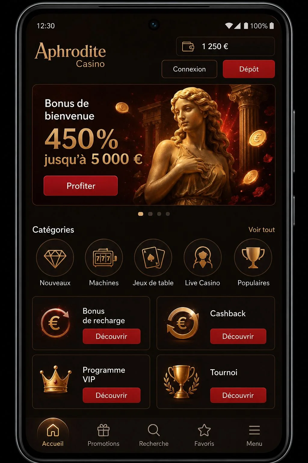 Casino Aphrodite expérience utilisateur ordinateur et mobile