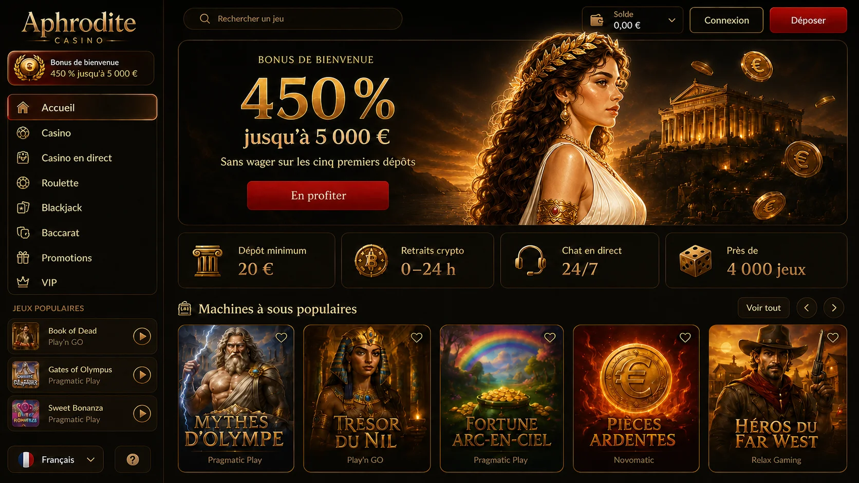 Casino Aphrodite résumé de notre évaluation