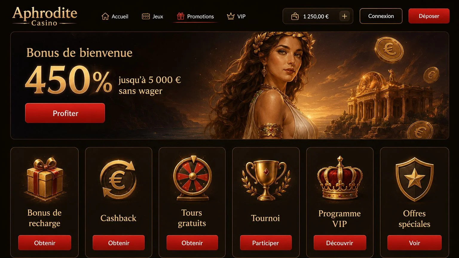 Aphrodite Casino principaux atouts et présentation